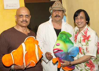 Actor Jackie Shroff with Ventriloquist and Puppeteer Ramdas Padhye and Bharat Dabholkar