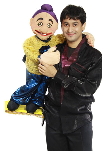 Ventriloquist Ramdas Padhye with his puppet Tom the Terrific