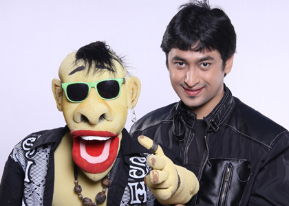 Ventriloquist Satyajit Padhye with his puppet Aslam Bhai